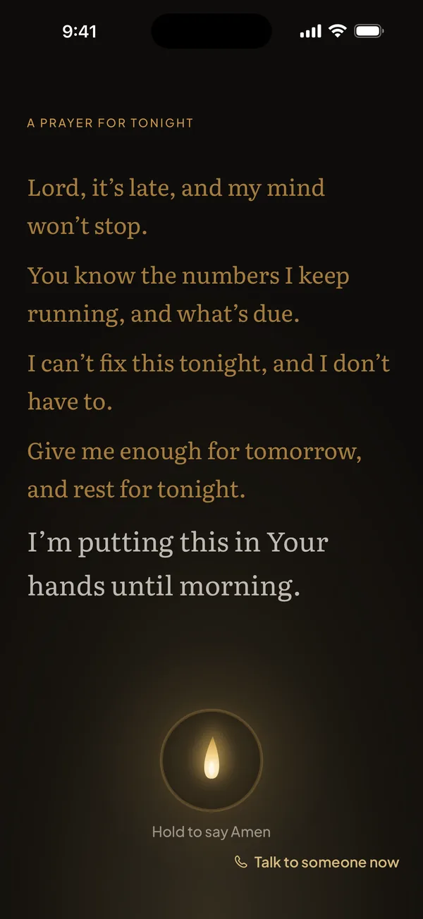 A short prayer for tonight with Hold to say Amen